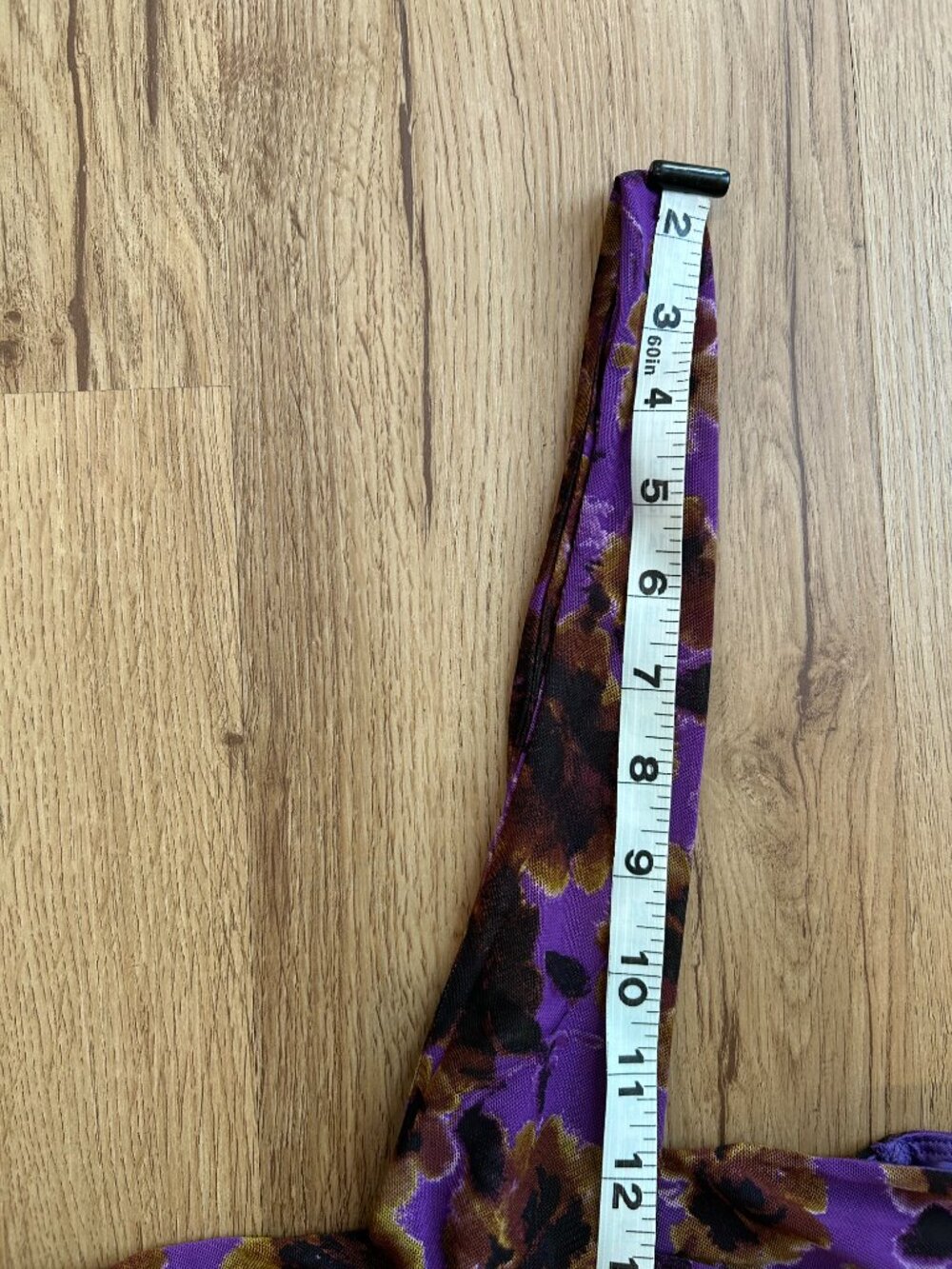 NWT AFRM Avi Bodysuit Purple Haze Floral Mesh Halter Y2K Going Out Top M - Picture 13 of 14